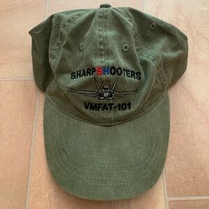 NWOT OTTO Men's Olive Green Sharp Shooters Jet VMFAT-101 Baseball Hat Cap